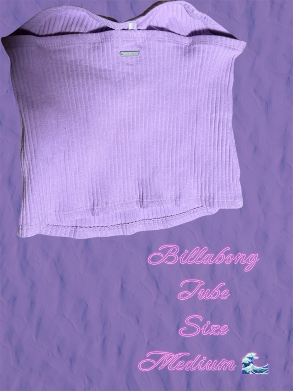 Billabong Lilac Ribbed Tube Top - Light Purple - Picture 2 of 9